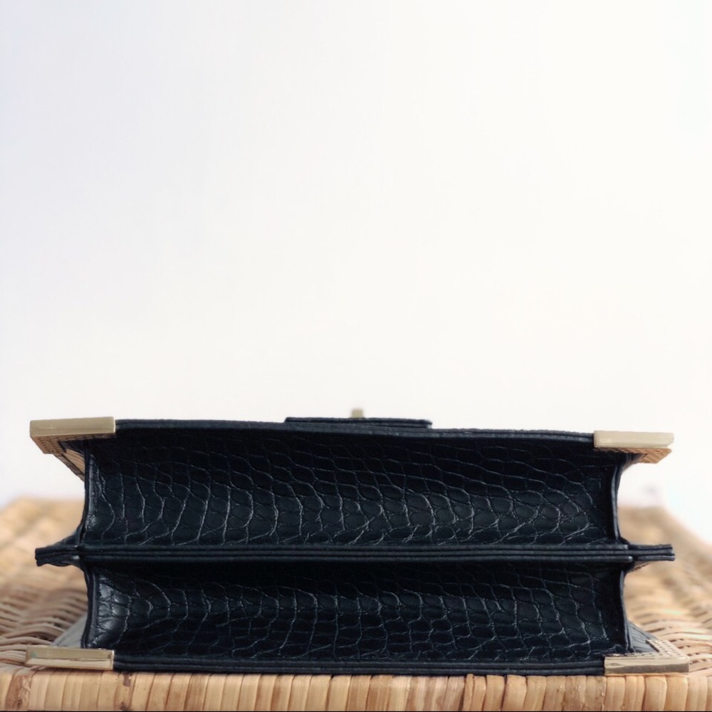 Last 1✨🆕Bey Black Mock Croc Top Handle Bag - Picture 4 of 8